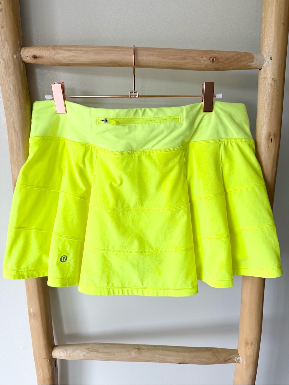 Lululemon Pace Rival Mid-Rise Skirt Bike Pickleball Skort Highlight Yellow 8 - Picture 9 of 14